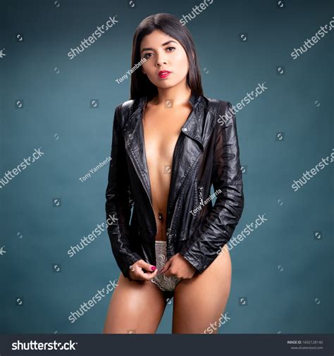 Sexy Girl Black Jacket Nude On Stock Photo 1692128140 Shutterstock