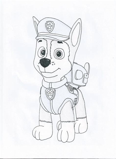 Paw Patrol Chase Coloring Page - Coloring Home