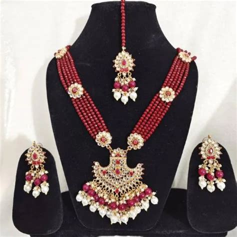 Buy RAJASTHANI GAHANA Alloy Gold Plated Red Gold White Jewel Set