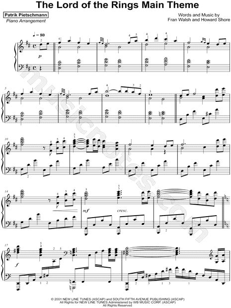 22+ Lord of the rings main theme piano sheet music information · Music Note Download