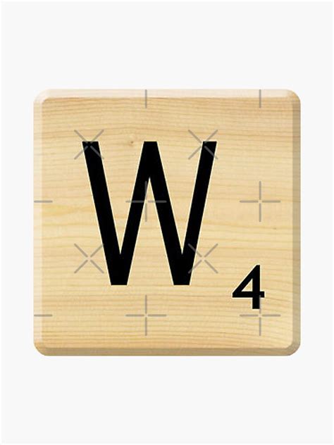 "Scrabble Letter W Tile" Sticker by imoulton | Redbubble