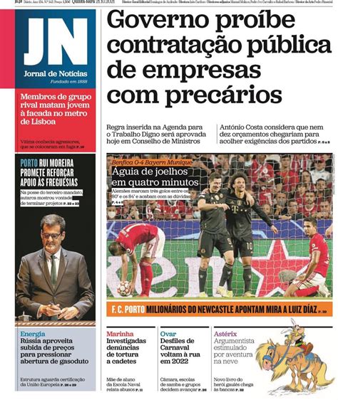 Capa Jornal de Notícias 21 outubro 2021 capasjornais pt