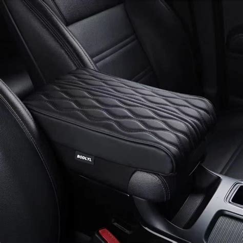 Bodlyl Car Center Console Cover Memory Foam Car Armrest Cushion Black