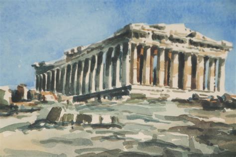 Watercolor Painting Of The Parthenon Greece Ebth