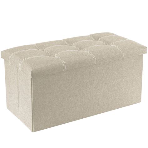 Youdenova 30 Inches Folding Storage Ottoman 80l Ottoman Bench Footrest