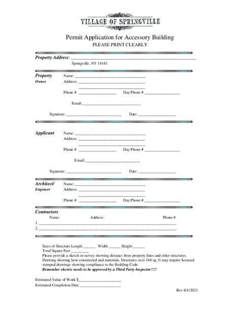 Fillable Online Additions Sheds Decks And Gazebo Application Packet