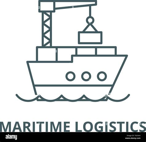 Maritime Logistics Vector Line Icon Linear Concept Outline Sign