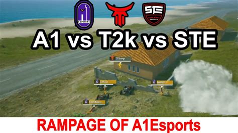 A1 Esports Vs T2k Vs Ste Intense Fight Bluster Of A1esports Youtube