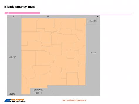 New Mexico County Map Editable Powerpoint Maps