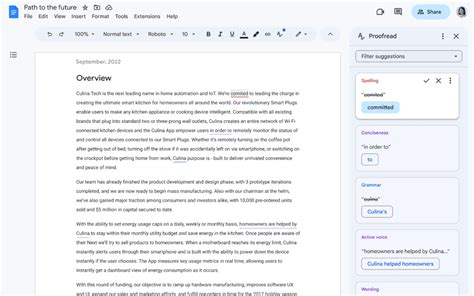 Google Docs améliorez votre écriture avec Proofread