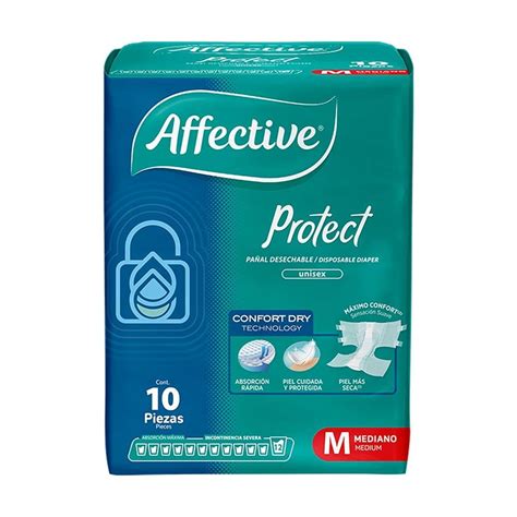 Pañales para adulto Affective Active anatómico mediano 10 pzas Bodega