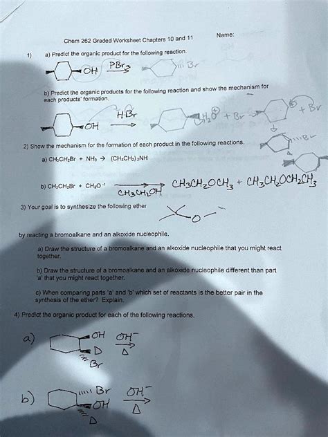 SOLVED Chem 262 Graded Worksheet Chapters 10 And 11 A Predict The