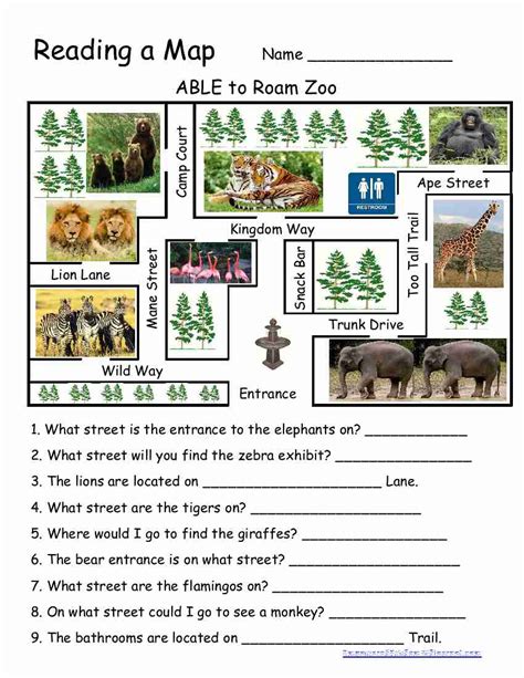 Printable Map Reading Skills Worksheets