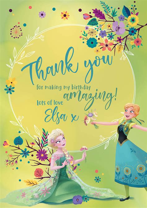 Disney Frozen Thank You Cards Disney Frozen Birthday Thank Etsy