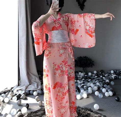 Fantasia Japonesa De Kimono Traje Para Cosplay Pijama Rosa Lingerie