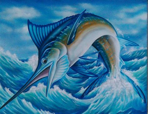 Blue Marlin Painting by Daniel Quinones