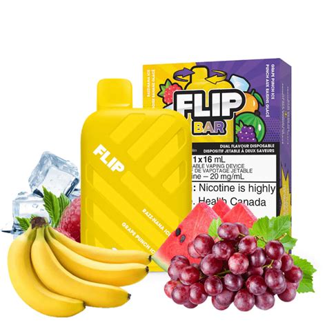 Flip Bar 9000 Razz Nana Ice Grape Punch Ice 20mgml Disposable Vape