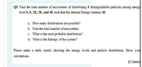 Solved Find The Total Number Of Microstates Of Chegg