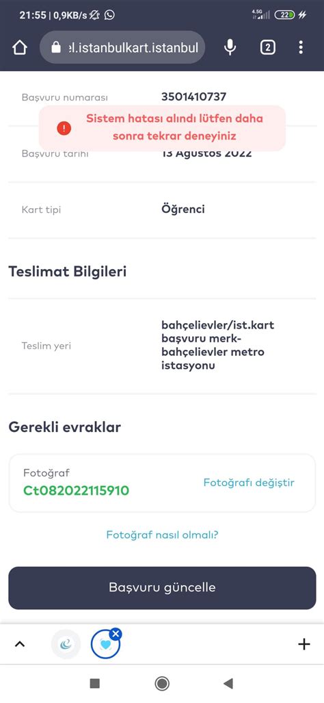 Belbim İstanbulkart AKBİL Fotoğraf Ret Ve Güncelleme Sorunu Şikayetvar