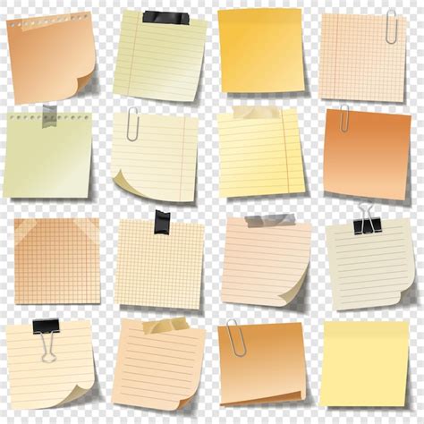 Premium Vector Realistic Blank Sticky Notes With Clip Binder And