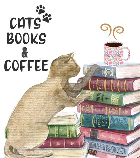 Coffee, Cat And Books Poster Free Stock Photo - Public Domain Pictures