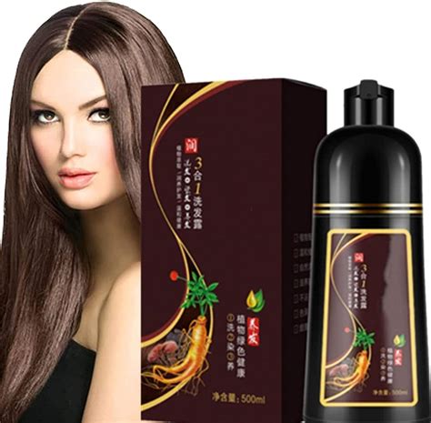 10 Minutes Herbal Hair Darkening Shampoo Black Hair Dye Shampoo 3 In 1 Organic Natural Fast