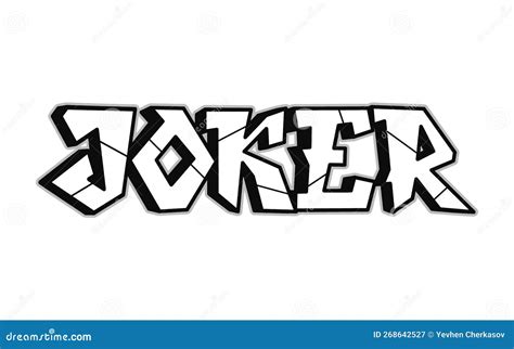 Joker Word Trippy Psychedelic Graffiti Style Letters Vector Hand Drawn