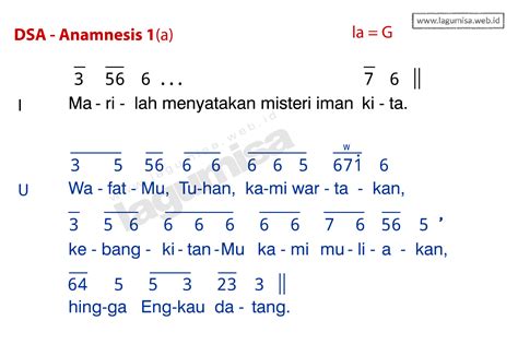 Lagu Misa DSA ANAMNESIS 1A