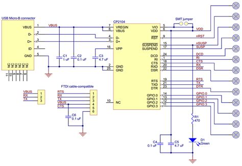 Pololu Schematic Diagram For The Cp2104 Usb To Serial Adapter Carrier