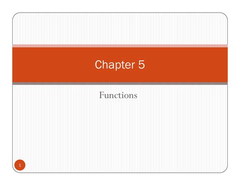 Chapter 5 Functions Byebyee Functions Chapter 5 Overview