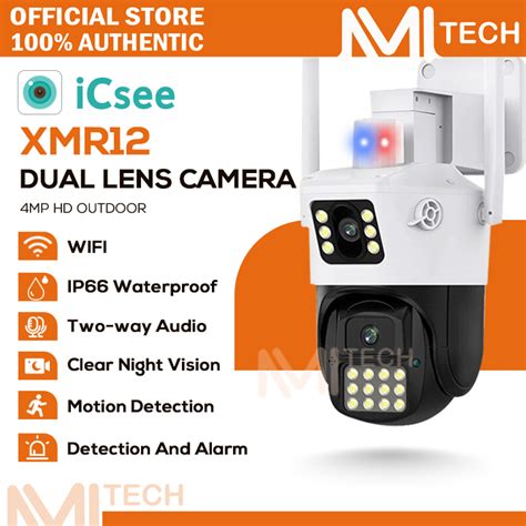 Icsee Xm R Dual Lens Camera Mp Hd Outdoor Cctv Waterproof Smart