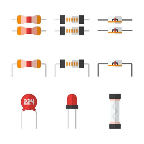 Premium Vector Electronic Components Color Vector Elements Icons