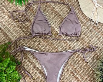 Ruffled Booty Purple Lilac Bikini Cynababy Etsy