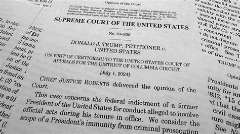 US Supreme Court Rules That Presidents Have Immunity For Official Acts