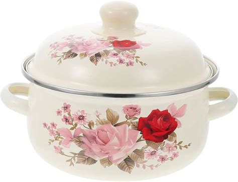 Amazon Eringogo Vintage Enamel Stockpot Quart Deep Floral