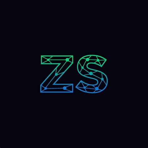 Abstract Letter ZS Logo Design With Line Dot Connection For Technology