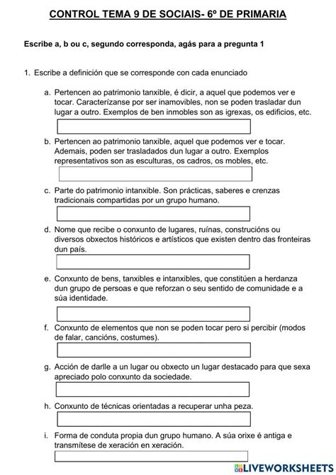 Control Sociais Tema 9 Worksheet Live Worksheets