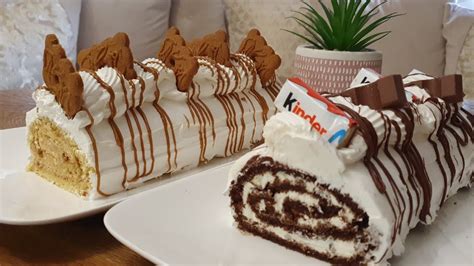 voici deux recettes facile bûche au spéculos et bûche au kinder un pure