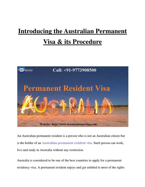 Ppt Australian Permanent Resident Visa Powerpoint Presentation Free