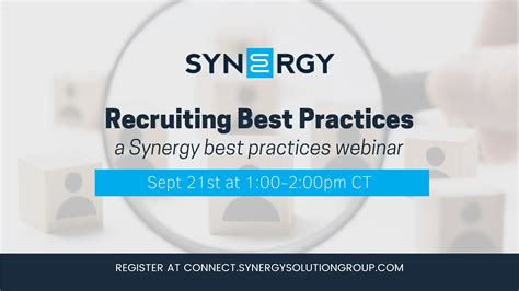 Sales Webinar Series Synergy Solution Group