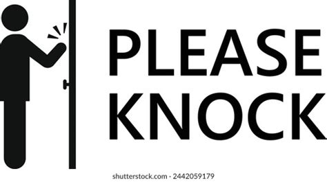 Please Knock Sign Board Vector Stock Vector Royalty Free 2442488463