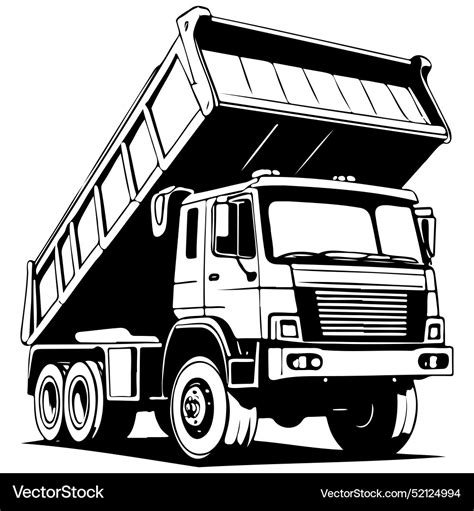 dump truck drawing vintage  image royalty  vector