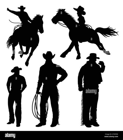 cowboy riding a horse pose silhouette Stock Vector Image & Art - Alamy