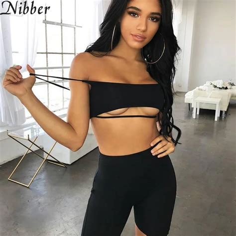 Nibber 2018 New Summer Women Suit Women Tight Two Piece Set Sexy Camisole Sleeveless Top And