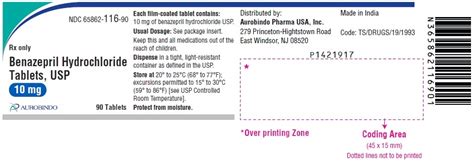 Dailymed Benazepril Hydrochloride Tablet Film Coated