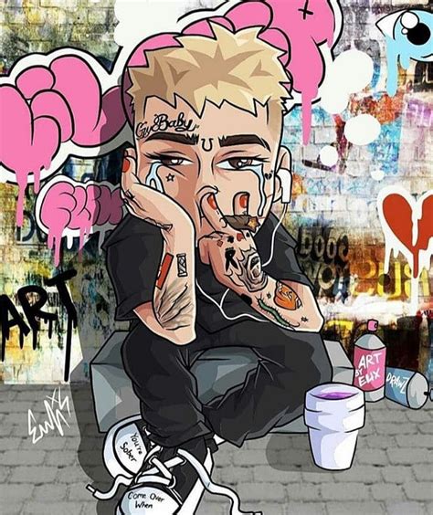 Lil Peep Cartoon Wallpaper