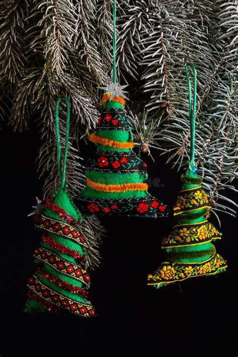 Handmade Christmas Tree Toy Christmas Toy Herringbone Tree Burlap Stock Image Image Of