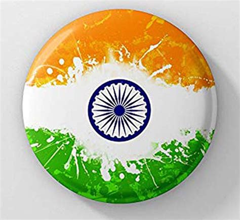 Attractive Indian Flag Tricolour Badge Mm Plastic Base And Shiny