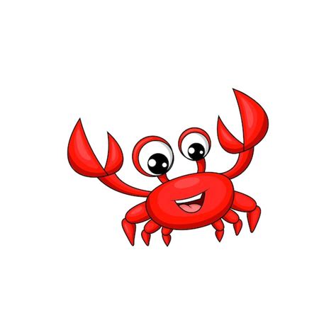 Premium Vector | Marine crab cartoon character with cute face emoji