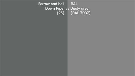 Farrow And Ball Down Pipe 26 Vs RAL Dusty Grey RAL 7037 Side By